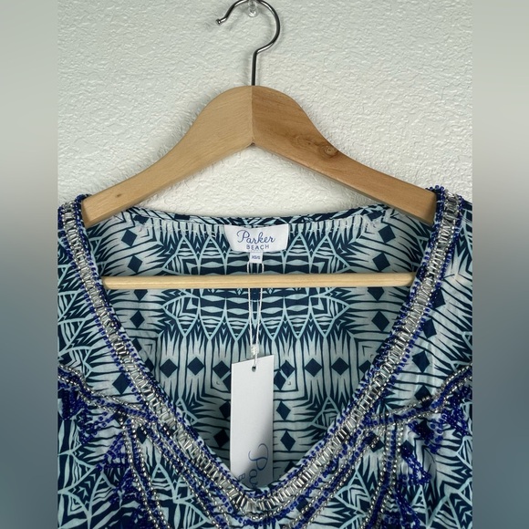 NWT Parker Beach Embellished Cover Up Size XS/S Blue Beaded Revolve - Picture 4 of 11